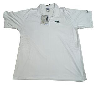 Reebok NEW YORK JETS White Activewear Playdry 1/4 Zip Polo Men's Size 2XL NWT